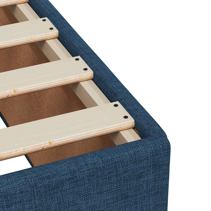 Pat boxspring cu saltea albastru 120 x 190 cm Țesătură WALTI
