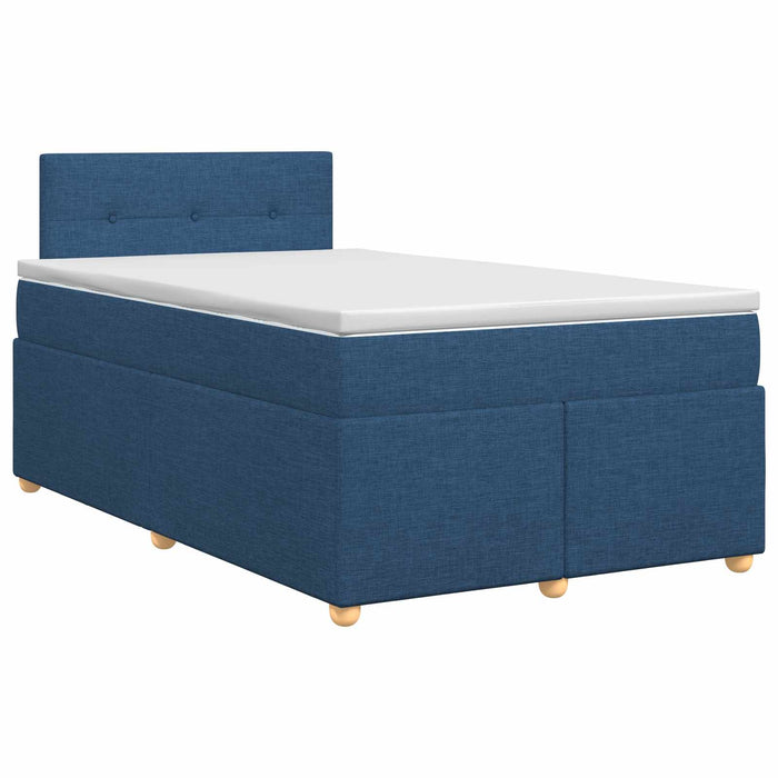 Pat boxspring cu saltea albastru 120 x 190 cm Țesătură WALTI