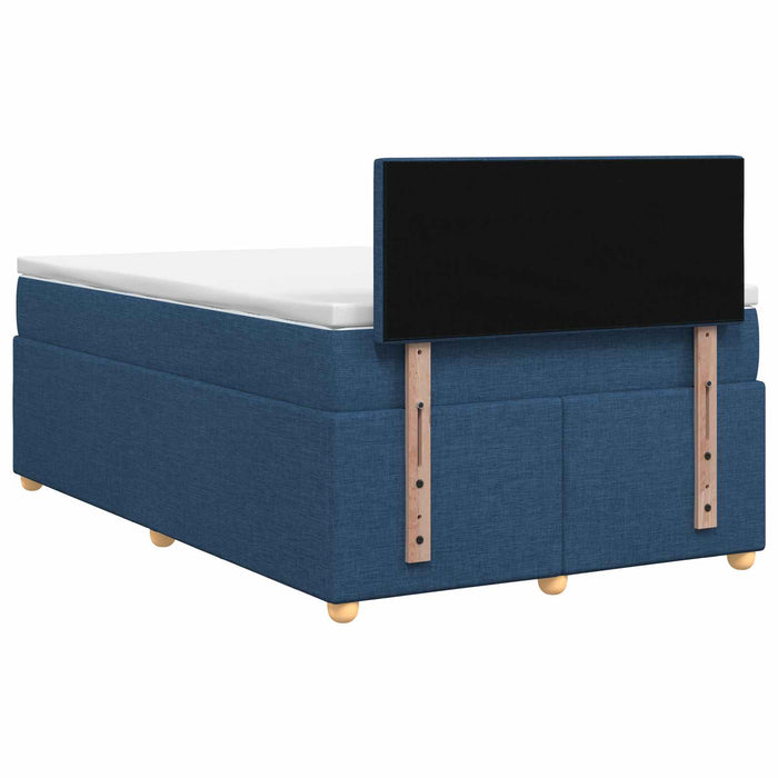 Pat boxspring cu saltea albastru 120 x 190 cm Țesătură WALTI
