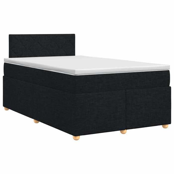 Pat boxspring cu saltea Negru 120 x 190 cm Țesătură WALTI