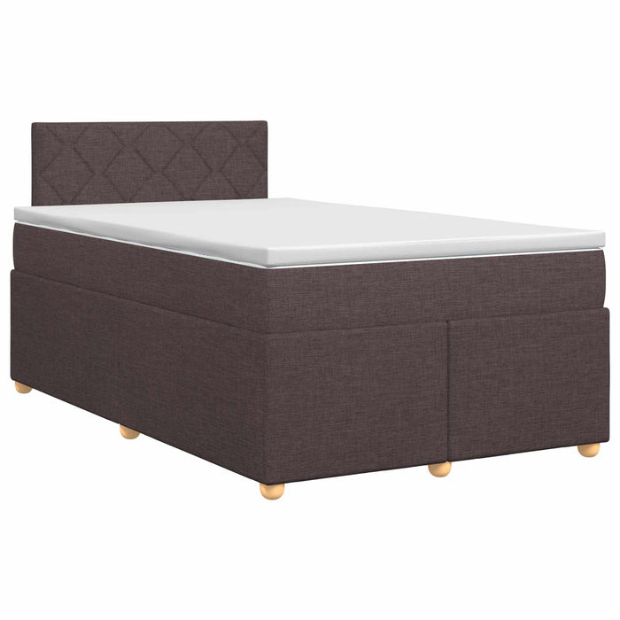 Pat boxspring cu saltea Maro închis 120 x 190 cm Țesătură WALTI