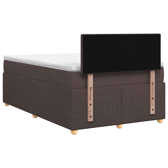 Pat boxspring cu saltea Maro închis 120 x 190 cm Țesătură WALTI
