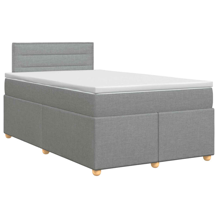 Pat boxspring cu saltea Gri deschis 120 x 200 cm Țesătură WALTI