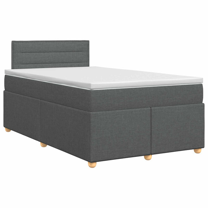 Pat boxspring cu saltea Gri închis 120 x 200 cm Țesătură WALTI