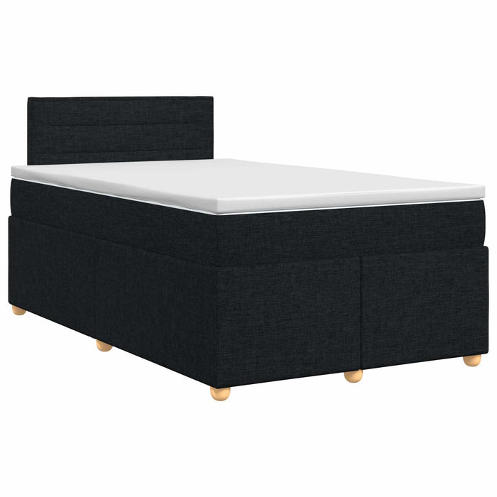 Pat boxspring cu saltea Negru 120 x 200 cm Țesătură WALTI