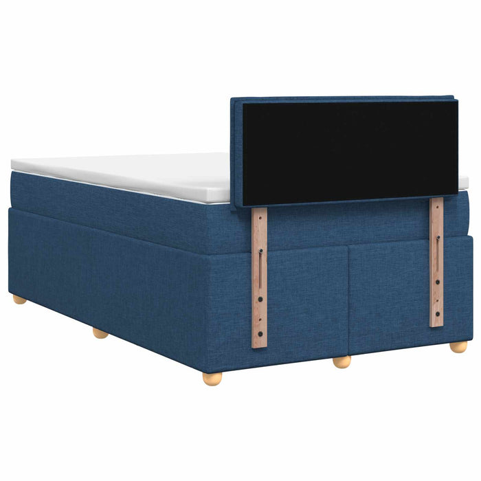Pat boxspring cu saltea albastru 120 x 200 cm Țesătură WALTI