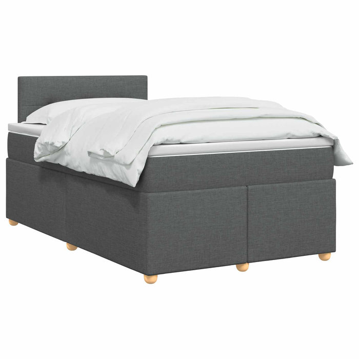 Pat boxspring cu saltea Gri închis 120 x 200 cm Țesătură WALTI