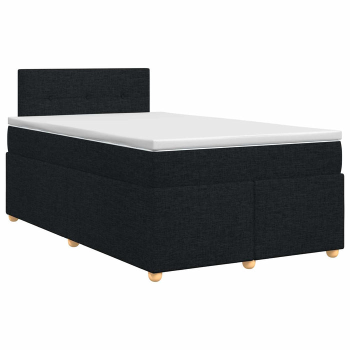 Pat boxspring cu saltea Negru 120 x 200 cm Țesătură WALTI