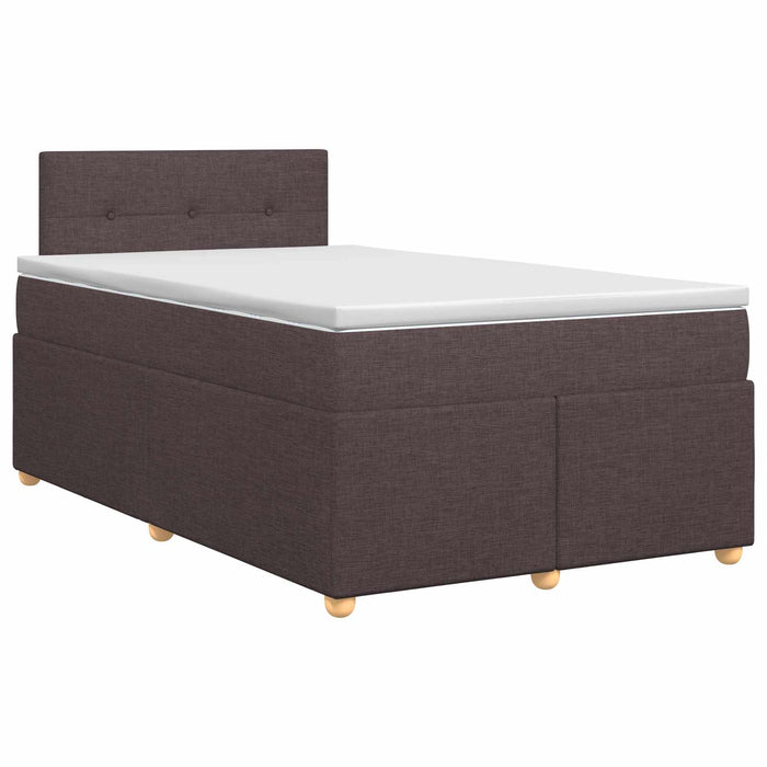Pat boxspring cu saltea Maro închis 120 x 200 cm Țesătură WALTI