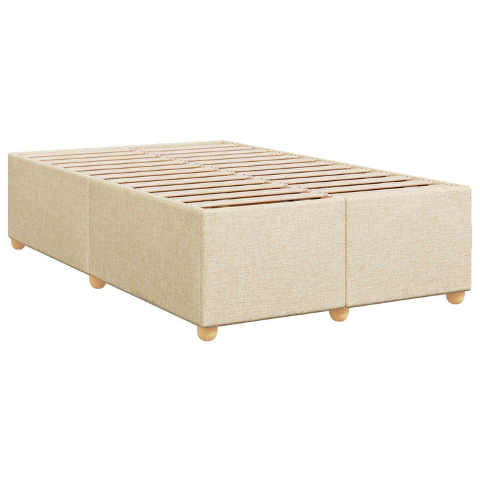 Pat boxspring cu saltea cu headboard Crem 120 x 200 cm Țesătură WALTI
