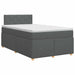 Pat boxspring cu saltea Gri închis 120 x 200 cm Țesătură - WALTI WALTI