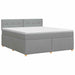 Pat boxspring cu saltea Gri deschis 140 x 190 cm Țesătură - WALTI WALTI