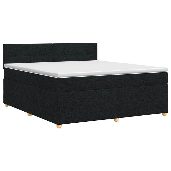 Pat boxspring cu saltea Negru 140 x 190 cm Țesătură - WALTI WALTI