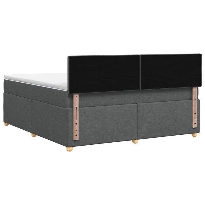 Pat boxspring cu saltea Gri închis 140 x 190 cm Țesătură WALTI