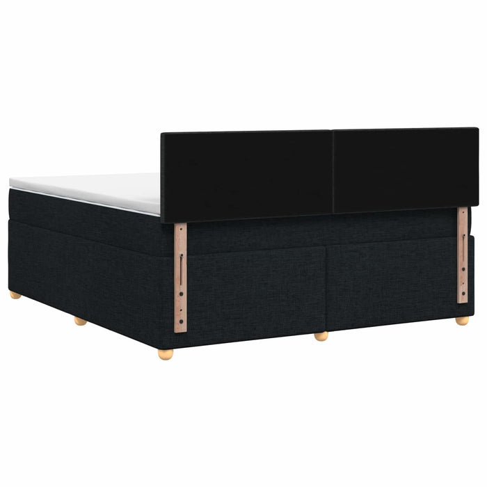 Pat boxspring cu saltea Negru 140 x 190 cm Țesătură WALTI