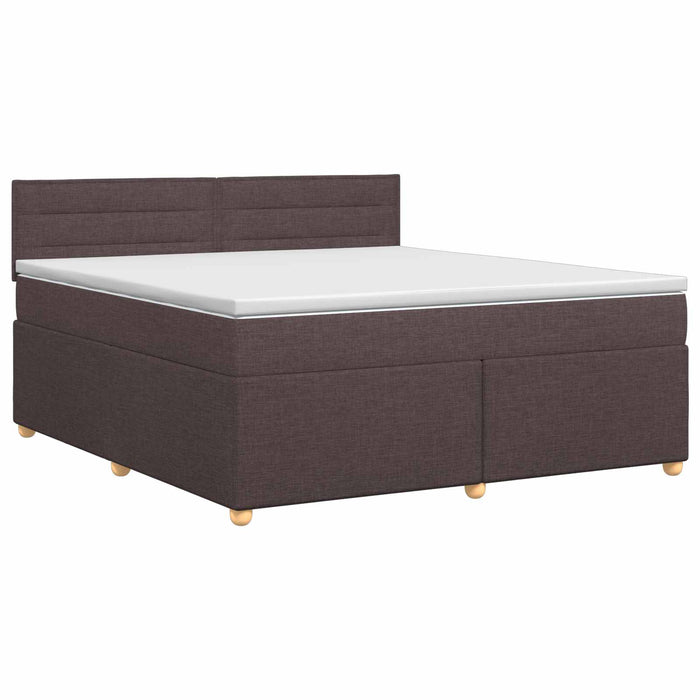 Pat boxspring cu saltea Maro închis 160 x 200 cm Țesătură - WALTI WALTI