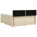 Pat boxspring cu saltea cu headboard Crem 160 x 200 cm Țesătură - WALTI WALTI