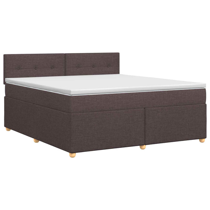 Pat boxspring cu saltea Maro închis 160 x 200 cm Țesătură WALTI