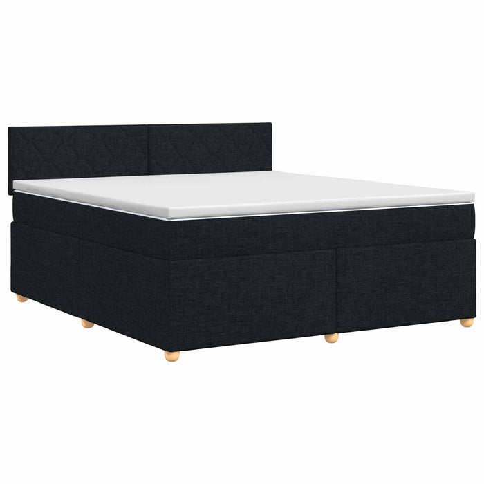 Pat boxspring cu saltea Negru 160 x 200 cm Țesătură - WALTI WALTI
