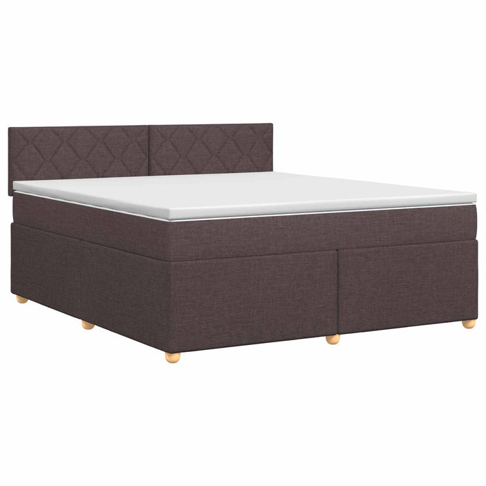 Pat boxspring cu saltea Maro închis 160 x 200 cm Țesătură WALTI