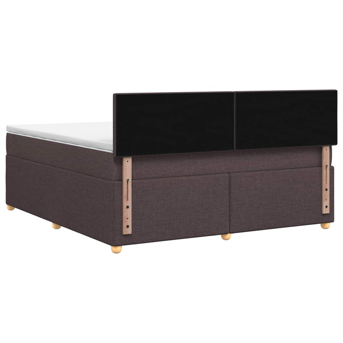 Pat boxspring cu saltea Maro închis 160 x 200 cm Țesătură WALTI