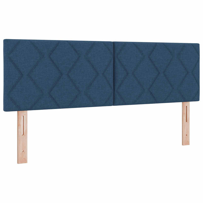 Pat boxspring cu saltea albastru 160 x 200 cm Țesătură WALTI