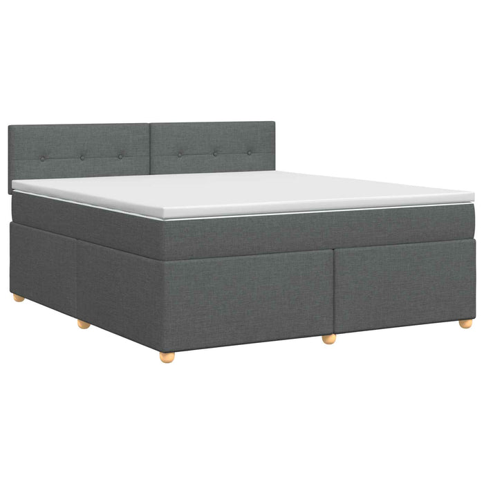 Pat boxspring cu saltea Gri închis 180 x 200 cm Țesătură WALTI