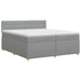 Pat boxspring cu saltea Gri deschis 200 x 200 cm Țesătură - WALTI WALTI