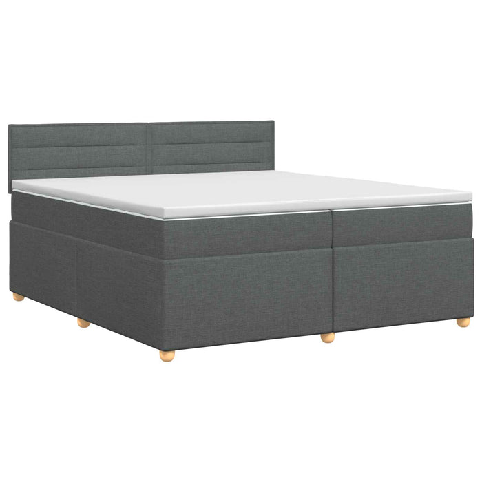 Pat boxspring cu saltea Gri închis 200 x 200 cm Țesătură - WALTI WALTI