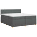 Pat boxspring cu saltea Gri închis 200 x 200 cm Țesătură - WALTI WALTI