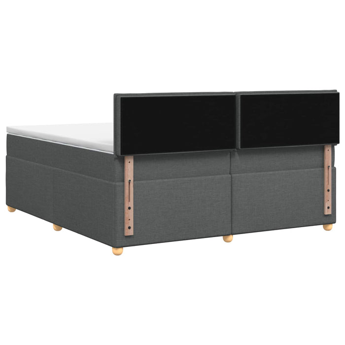 Pat boxspring cu saltea Gri închis 200 x 200 cm Țesătură - WALTI WALTI