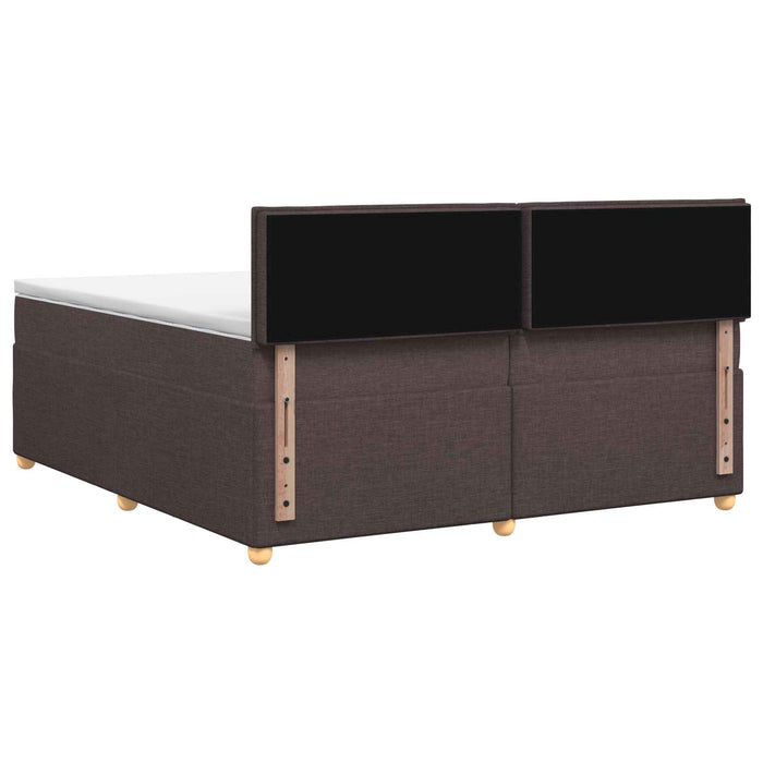 Pat boxspring cu saltea Maro închis 200 x 200 cm Țesătură WALTI