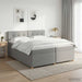 Pat boxspring cu saltea Gri deschis 200 x 200 cm Țesătură - WALTI WALTI