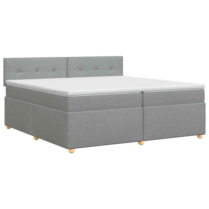 Pat boxspring cu saltea Gri deschis 200 x 200 cm Țesătură - WALTI WALTI