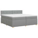 Pat boxspring cu saltea Gri deschis 200 x 200 cm Țesătură - WALTI WALTI