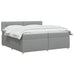 Pat boxspring cu saltea Gri deschis 200 x 200 cm Țesătură - WALTI WALTI