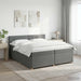 Pat boxspring cu saltea Gri închis 200 x 200 cm Țesătură - WALTI WALTI