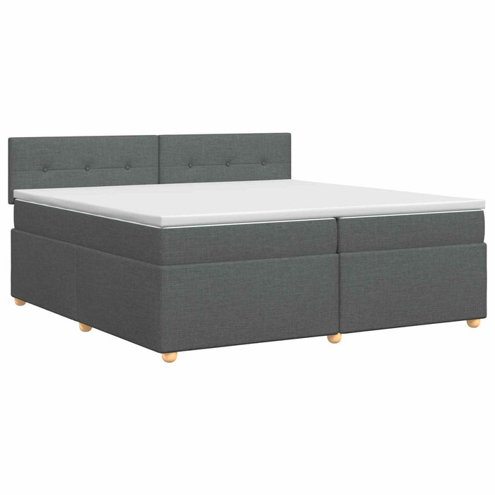 Pat boxspring cu saltea Gri închis 200 x 200 cm Țesătură - WALTI WALTI