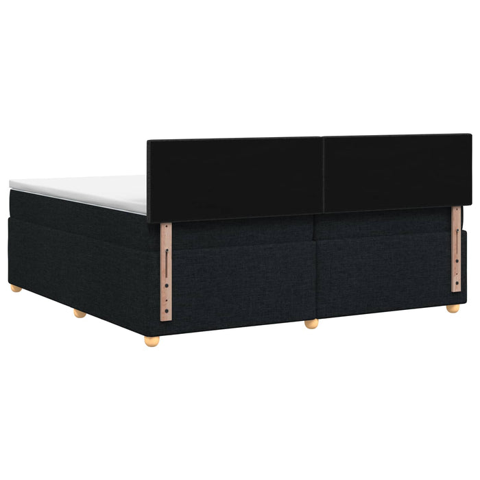 Pat boxspring cu saltea Negru 200 x 200 cm Țesătură - WALTI WALTI