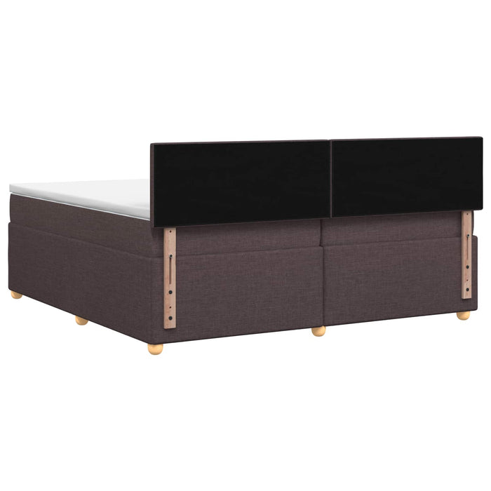 Pat boxspring cu saltea Maro închis 200 x 200 cm Țesătură - WALTI WALTI