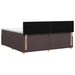 Pat boxspring cu saltea Maro închis 200 x 200 cm Țesătură - WALTI WALTI