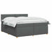 Pat boxspring cu saltea Gri închis 200 x 200 cm Țesătură - WALTI WALTI