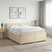 Pat boxspring cu saltea cu headboard Crem 200 x 200 cm Țesătură - WALTI WALTI