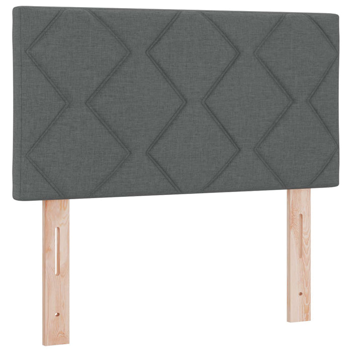 Pat boxspring cu saltea Gri închis 80 x 200 cm Țesătură WALTI