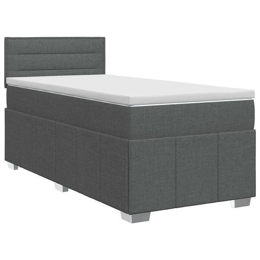 Pat boxspring cu saltea Gri închis 90 x 200 cm Țesătură - WALTI WALTI