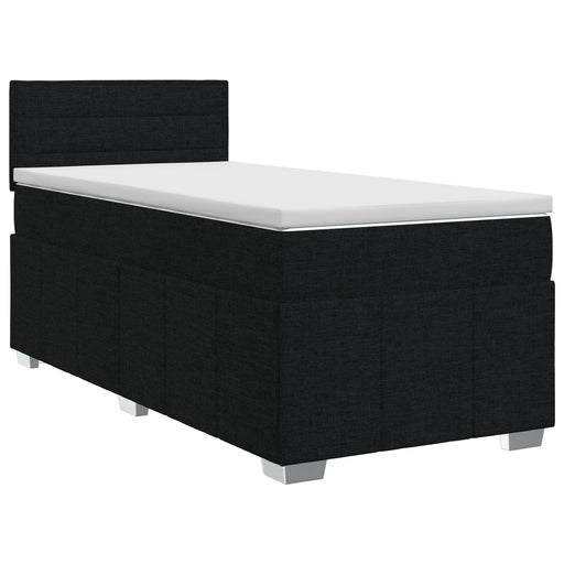Pat boxspring cu saltea cu headboard Negru 90 x 200 cm Țesătură - WALTI WALTI