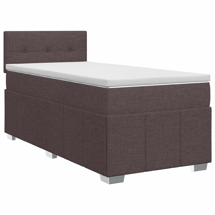 Pat boxspring cu saltea Maro închis 90 x 200 cm Țesătură - WALTI WALTI