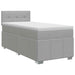 Pat boxspring cu saltea Gri deschis 100 x 200 cm Țesătură - WALTI WALTI