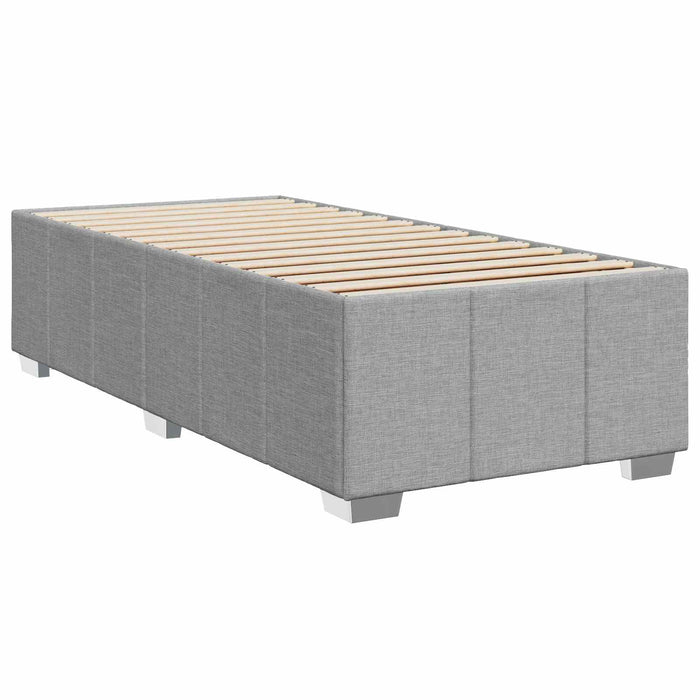 Pat boxspring cu saltea Gri deschis 100 x 200 cm Țesătură - WALTI WALTI