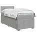 Pat boxspring cu saltea Gri deschis 100 x 200 cm Țesătură - WALTI WALTI